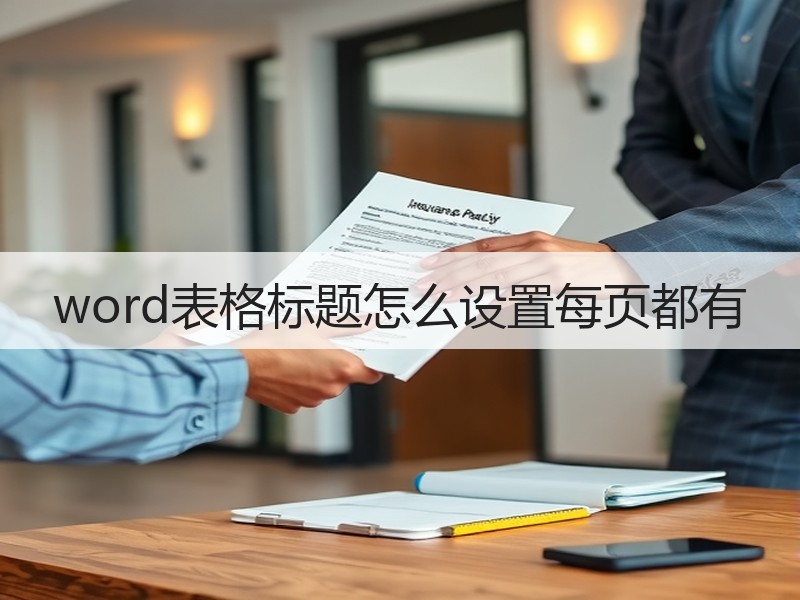 word表格标题怎么设置每页都有 - 诺云壹观办公网