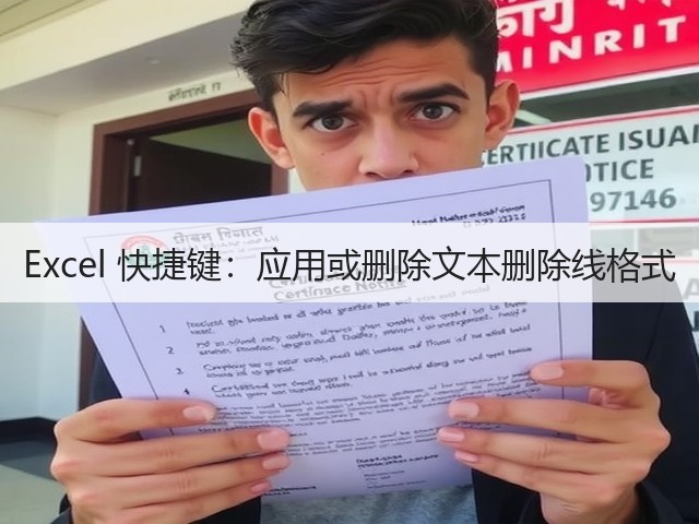 Excel 快捷键：应用或删除文本删除线格式(图1)