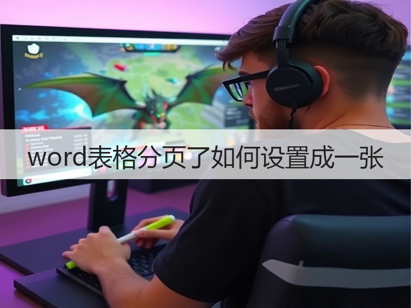 word表格分页了如何设置成一张 - 诺云壹观办公网
