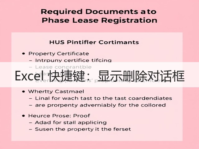 Excel 快捷键：显示删除对话框(图2)
