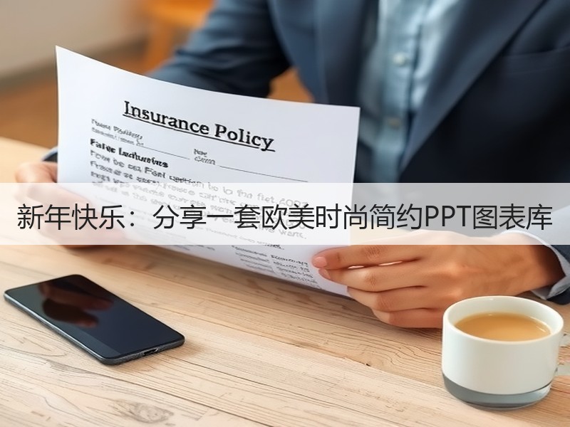 新年快乐：分享一套欧美时尚简约PPT图表库 - 诺云壹观办公网