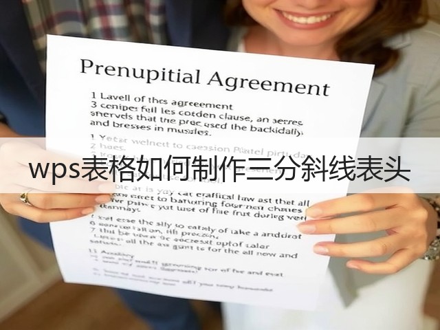 wps表格如何制作三分斜线表头(图1) wps表格如何制作三分斜线表头(图1)