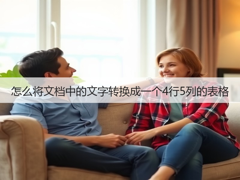 怎么将文档中的文字转换成一个4行5列的表格 - 诺云壹观办公网