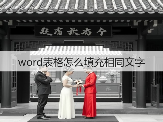 word表格怎么填充相同文字(图3)