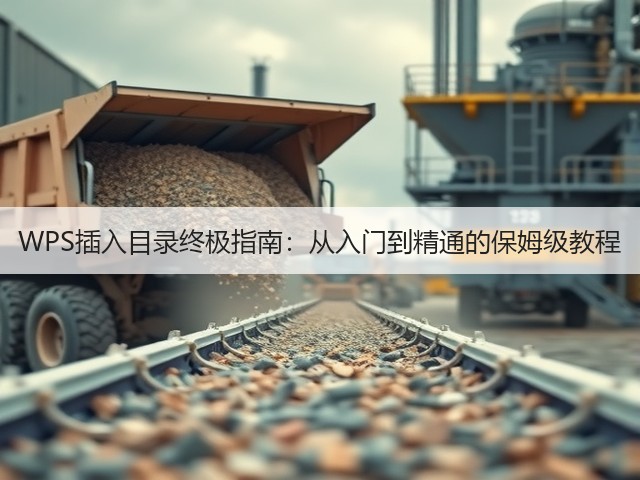 WPS插入目录终极指南:从入门到精通的保姆级教程(图1) WPS插入目录终极指南:从入门到精通的保姆级教程(图1)