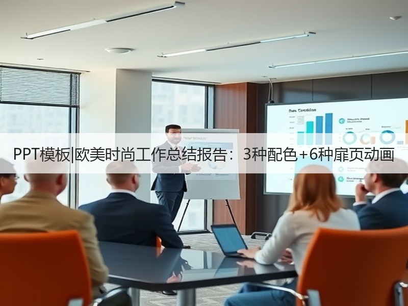 PPT模板|欧美时尚工作总结报告：3种配色+6种扉页动画 - 诺云壹观办公网