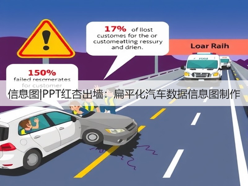 信息图|PPT红杏出墙：扁平化汽车数据信息图制作 - 诺云壹观办公网