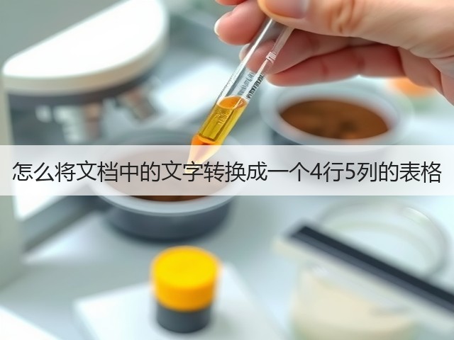 怎么将文档中的文字转换成一个4行5列的表格(图2) 怎么将文档中的文字转换成一个4行5列的表格(图2)