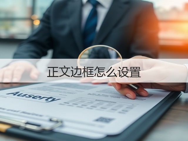 正文边框怎么设置(图2) 正文边框怎么设置(图2)