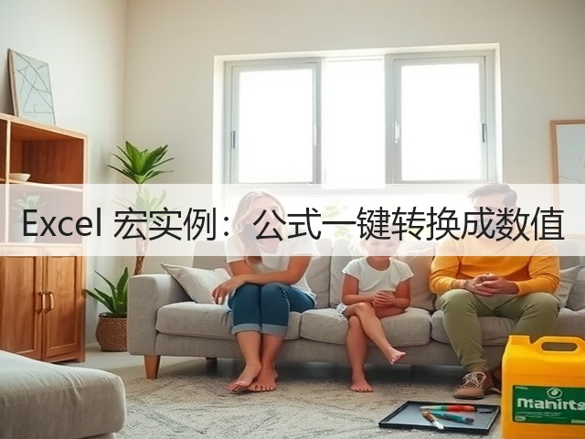 Excel 宏实例:公式一键转换成数值(图2) Excel 宏实例:公式一键转换成数值(图2)