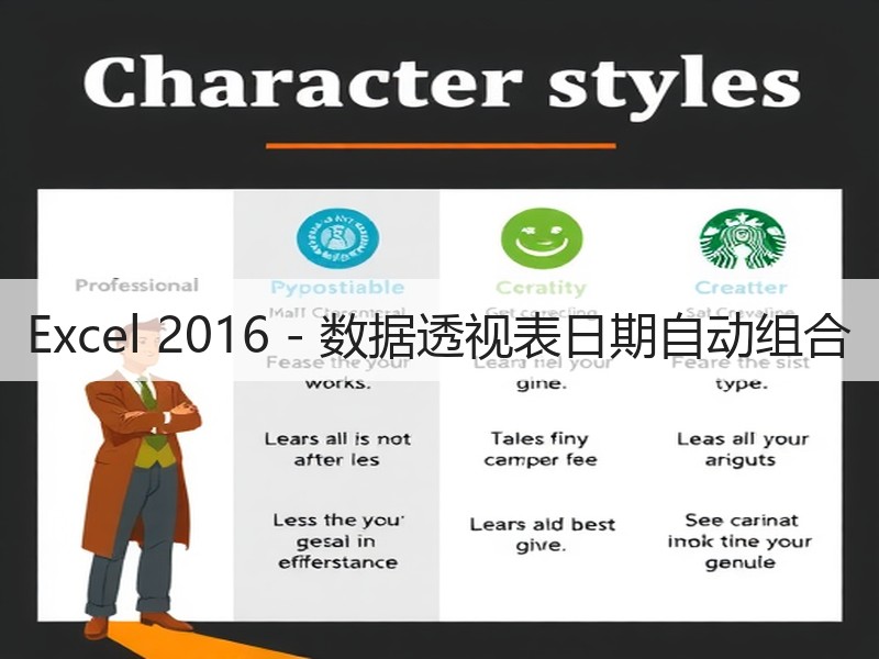Excel 2016 - 数据透视表日期自动组合 - 诺云壹观办公网