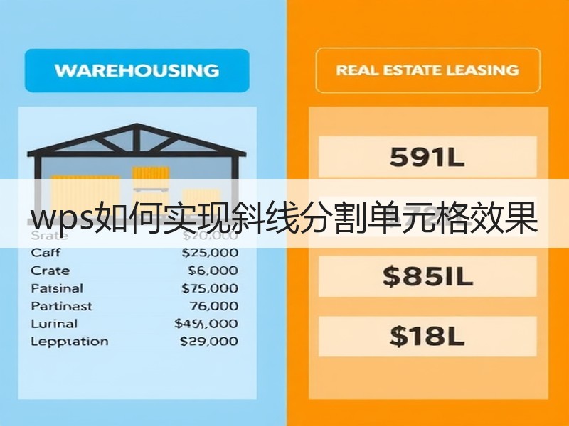 wps如何实现斜线分割单元格效果 - 诺云壹观办公网