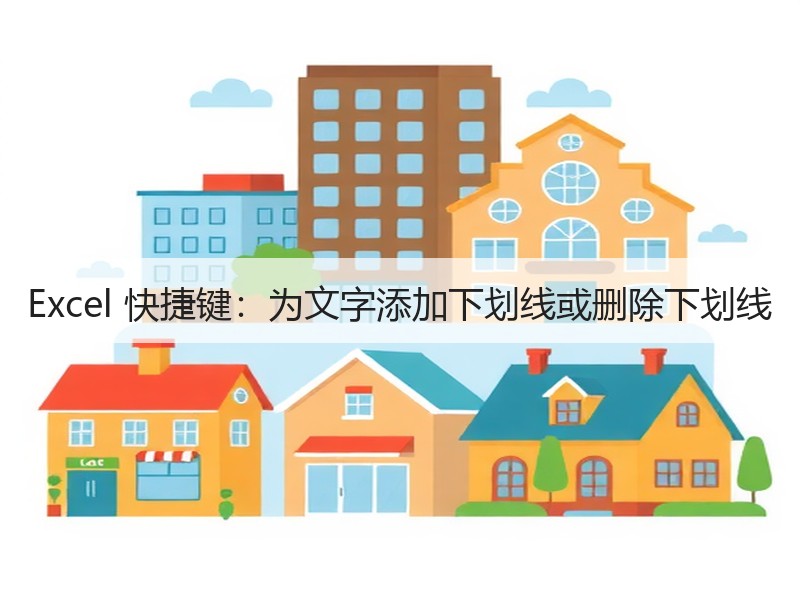 Excel 快捷键：为文字添加下划线或删除下划线 - 诺云壹观办公网
