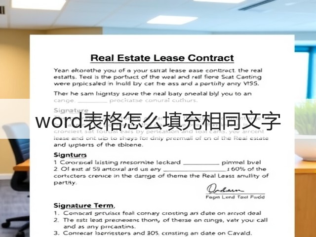 word表格怎么填充相同文字(图2)