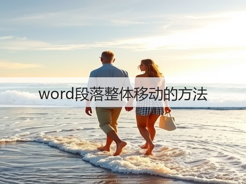 word段落整体移动的方法 - 诺云壹观办公网