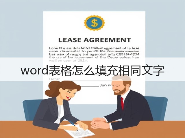 word表格怎么填充相同文字(图2)