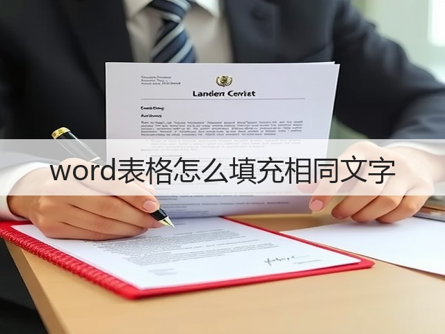 word表格怎么填充相同文字(图1)