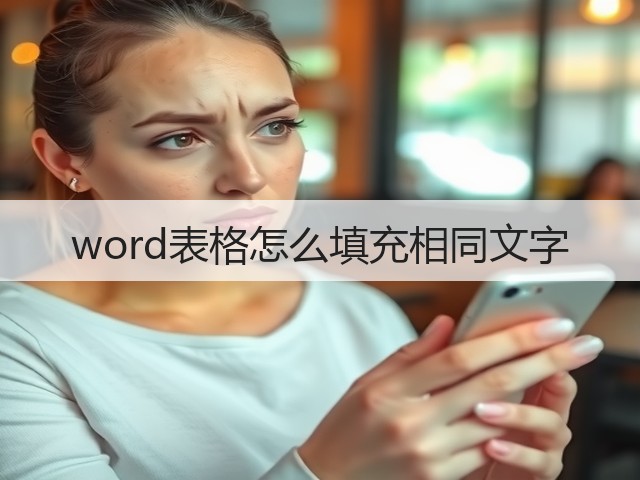 word表格怎么填充相同文字(图1)