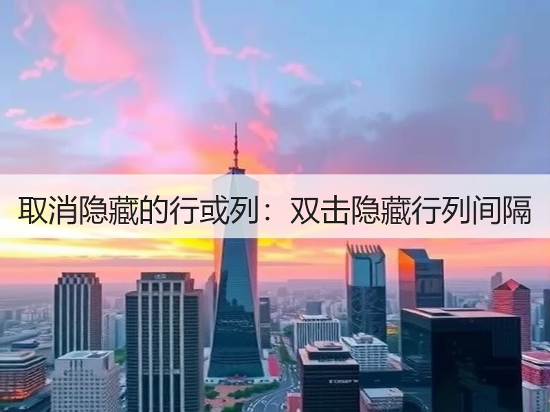 取消隐藏的行或列：双击隐藏行列间隔 - 诺云壹观办公网