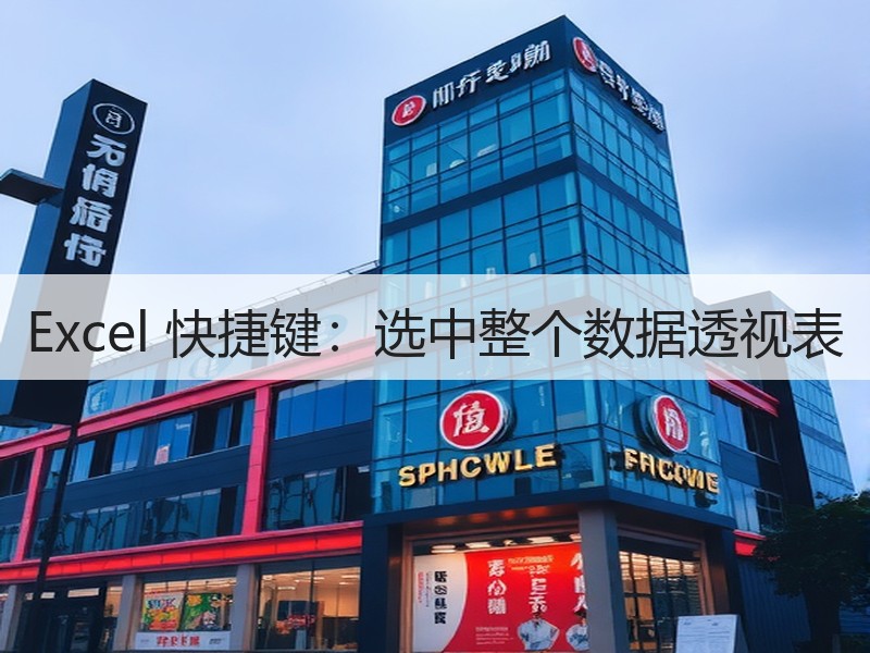 Excel 快捷键：选中整个数据透视表 - 诺云壹观办公网